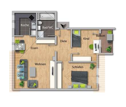 Foto - Wohnung zum Mieten in Chemnitz 550,00 € 90 m²
