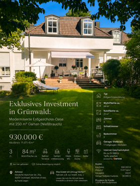 Foto - Wohnung zum Kaufen in Grünwald 930.000,00 € 84 m²