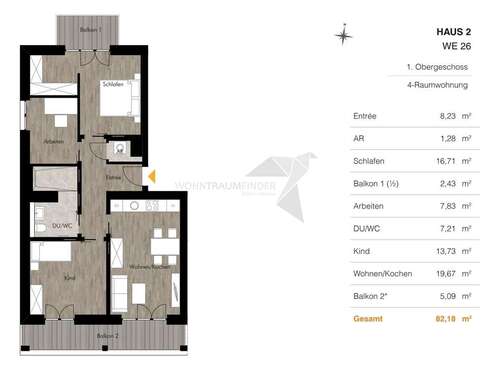 Foto - Wohnung zum Mieten in Chemnitz 1.110,00 € 82.18 m²