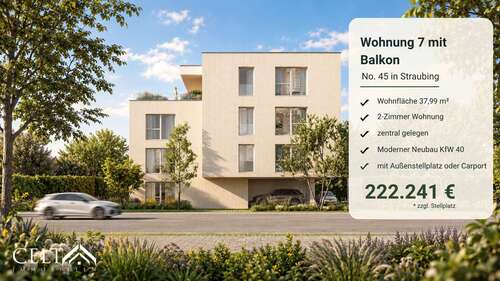 Foto - Wohnung zum Kaufen in Straubing 222.241,50 € 37.99 m²