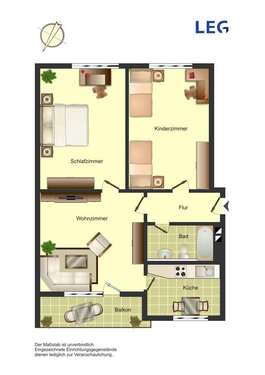 Foto - Wohnung zum Mieten in Bergkamen 519,00 € 57 m²