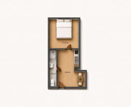 Foto - Wohnung zum Mieten in Steinheim an der Murr 650,00 € 24 m²