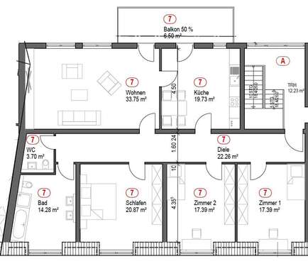 Foto - Wohnung zum Mieten in Ludwigshafen am Rhein 1.750,00 € 156 m²