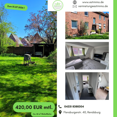 Foto - Wohnung zum Mieten in Rendsburg 420,00 € 35 m²