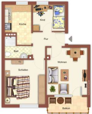 Foto - Wohnung zum Mieten in Mönchengladbach 529,00 € 47 m²