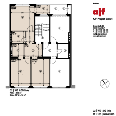 Foto - Wohnung zum Kaufen in Düsseldorf 209.000,00 € 65.2 m²