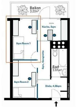 Foto - WG-Zimmer in München 850,00 € 8 m²