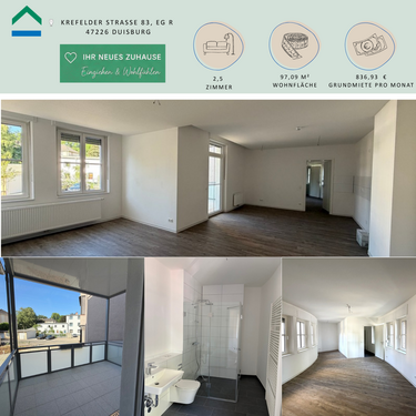 Foto - Wohnung zum Mieten in Duisburg 836,93 € 87.09 m²