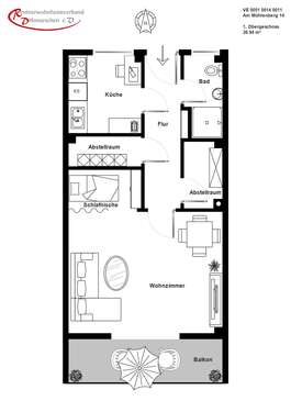Foto - Wohnung zum Mieten in Hennstedt 350,93 € 36.94 m²
