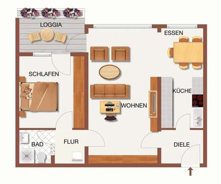 Foto - Wohnung zum Kaufen in Bad Homburg vor der Höhe 258.000,00 € 66.5 m²