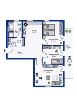 Foto - Wohnung zum Mieten in Holzkirchen 1.511,64 € 88.92 m²