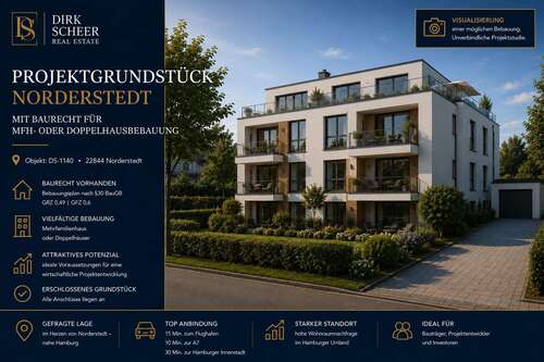 Foto - Grundstück zu verkaufen in Norderstedt 745.000,00 € 1267 m²