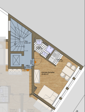 Foto - Wohnung zum Mieten in Aachen 465,00 € 25 m²