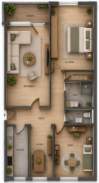Foto - Wohnung zum Mieten in Rodgau 1.100,00 € 99 m²