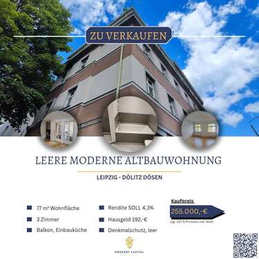 Foto - Wohnung zum Kaufen in Leipzig Dölitz-Dösen 255.000,00 € 76.69 m²