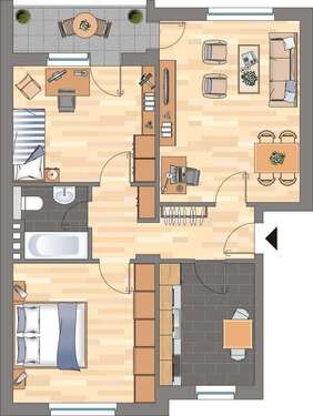 Foto - Wohnung zum Mieten in Bremen 528,00 € 66.61 m²