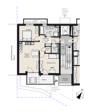 Foto - Wohnung zum Mieten in Essenheim 1.360,00 € 73 m²