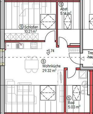 Foto - Wohnung zum Mieten in Unterwattenbach 745,00 € 49.7 m²