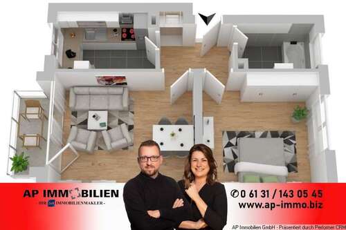 Foto - Wohnung zum Kaufen in Nieder-Olm 169.500,00 € 52 m²