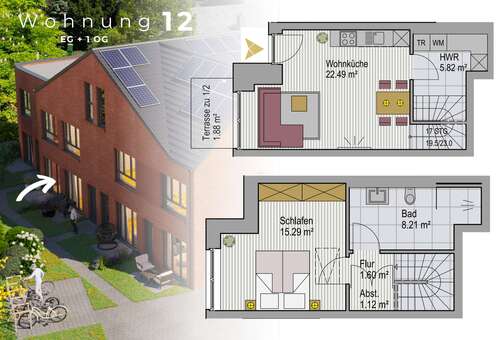 Foto - Wohnung zum Kaufen in Lohne (Oldenburg) 245.383,50 € 56.41 m²
