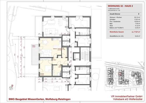 Foto - Wohnung zum Kaufen in Wolfsburg 277.000,00 € 77.86 m²