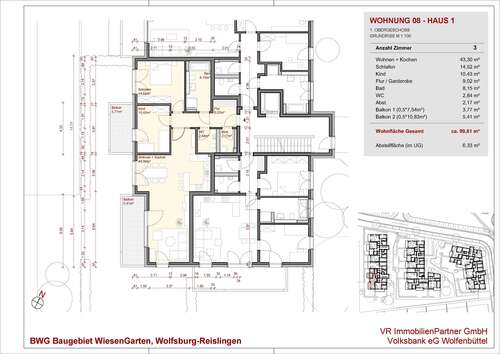 Foto - Wohnung zum Kaufen in Wolfsburg 368.400,00 € 99.6 m²