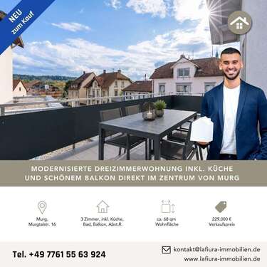 Foto - Wohnung zum Kaufen in Murg 229.000,00 € 67.65 m²