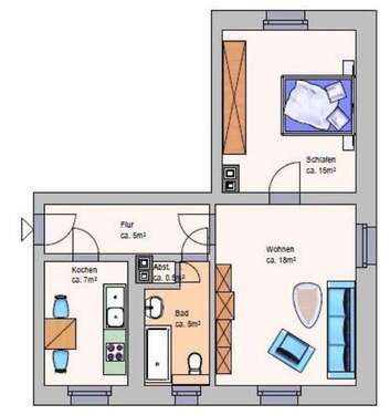 Foto - Wohnung zum Mieten in Meuselwitz 285,00 € 49.9 m²