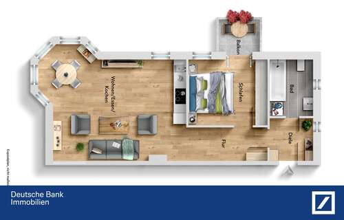 Foto - Wohnung zum Kaufen in Deggendorf 180.000,00 € 63 m²