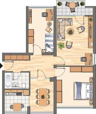 Foto - Wohnung zum Mieten in Holzwickede 372,77 € 73.86 m²