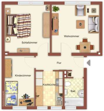 Foto - Wohnung zum Mieten in Mönchengladbach 589,00 € 52.31 m²