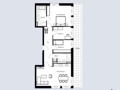 Foto - Wohnung zum Mieten in Bruchsal 1.490,40 € 124.2 m²