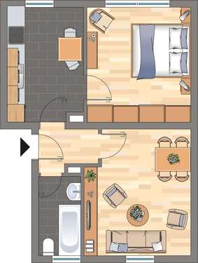 Foto - Wohnung zum Mieten in Übach-Palenberg 369,00 € 49.78 m²