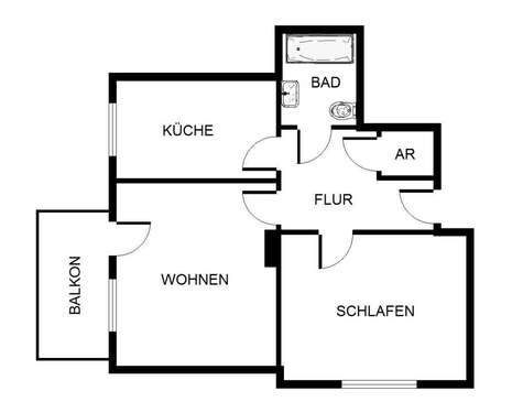 Foto - Wohnung zum Mieten in Gelsenkirchen 389,00 € 58.07 m²