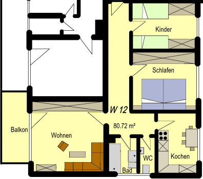 Foto - Wohnung zum Mieten in Rastatt 557,78 € 80.72 m²