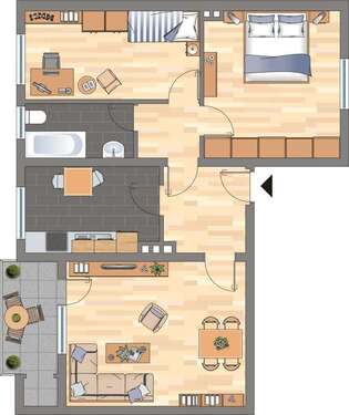 Foto - Wohnung zum Mieten in Dortmund 560,00 € 66.25 m²