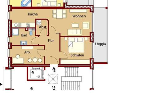 Foto - Wohnung zum Mieten in Oldenburg 845,00 € 74.77 m²