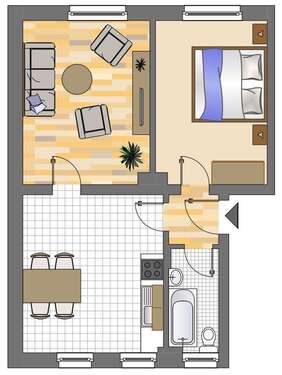 Foto - Wohnung zum Mieten in Dortmund 474,00 € 47.8 m²