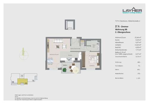 Foto - Wohnung zum Mieten in Steinheim 880,00 € 62.83 m²