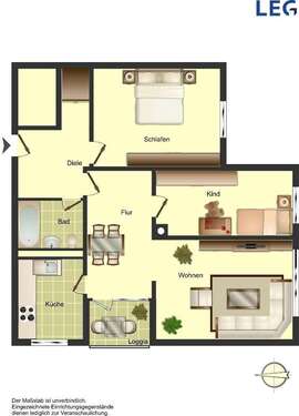 Foto - Wohnung zum Mieten in Ratingen 869,00 € 76.01 m²