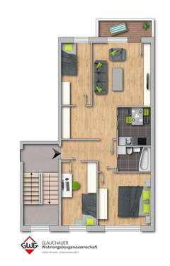 Foto - Wohnung zum Mieten in Glauchau 470,00 € 66.82 m²