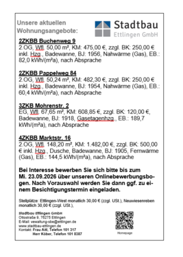 Foto - Wohnung zum Mieten in Ettlingen 480,00 € 50 m²