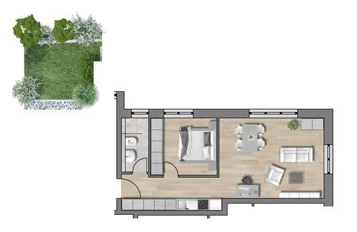 Foto - Wohnung zum Kaufen in Traunstein 284.500,00 € 46.98 m²