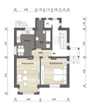 Foto - Wohnung zum Mieten in Bornheim 520,00 € 60 m²