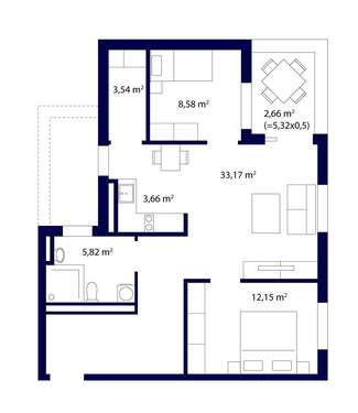 Foto - Wohnung zum Kaufen in Sandhausen 280.000,00 € 70.57 m²