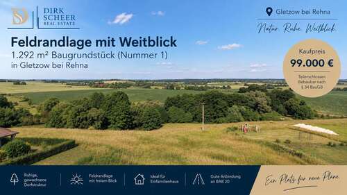 Foto - Grundstück zu verkaufen in Rehna Gletzow 99.000,00 € 1292 m²