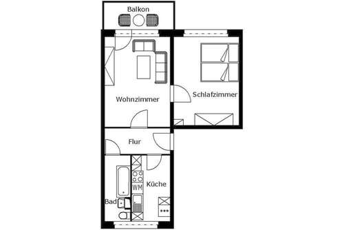 Foto - Wohnung zum Mieten in Plauen 246,59 € 46.88 m²