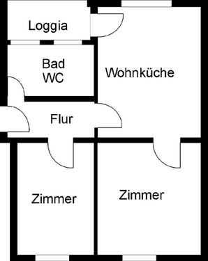 Foto - Wohnung zum Mieten in Wuppertal 324,00 € 57.74 m²