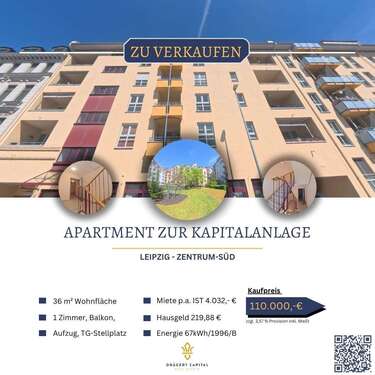 Foto - Wohnung zum Kaufen in Leipzig Leipzig Zentrum-Süd 110.000,00 € 36 m²