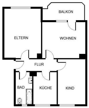 Foto - Wohnung zum Mieten in Gelsenkirchen 419,00 € 56.61 m²